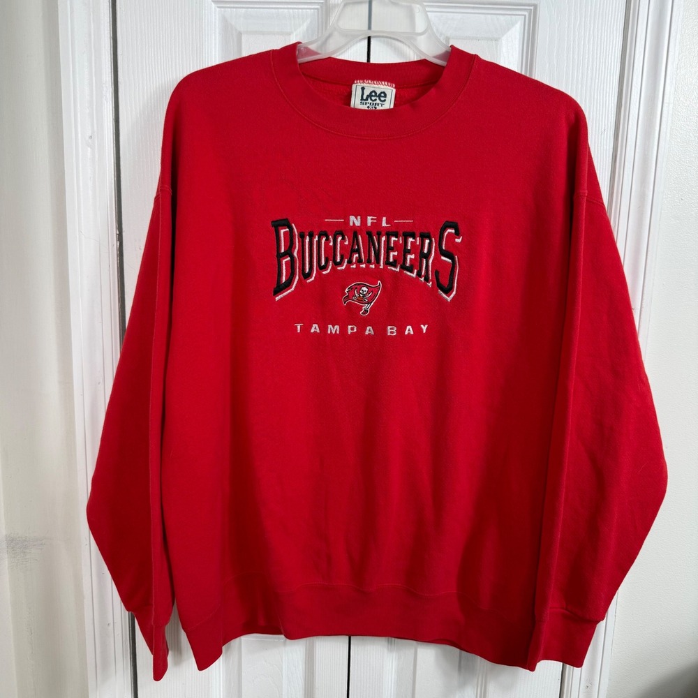 Vintage 90s Tampa Bay Buccaneers Sweatshirt XL Lee Sport NFL USA Made Embroidere